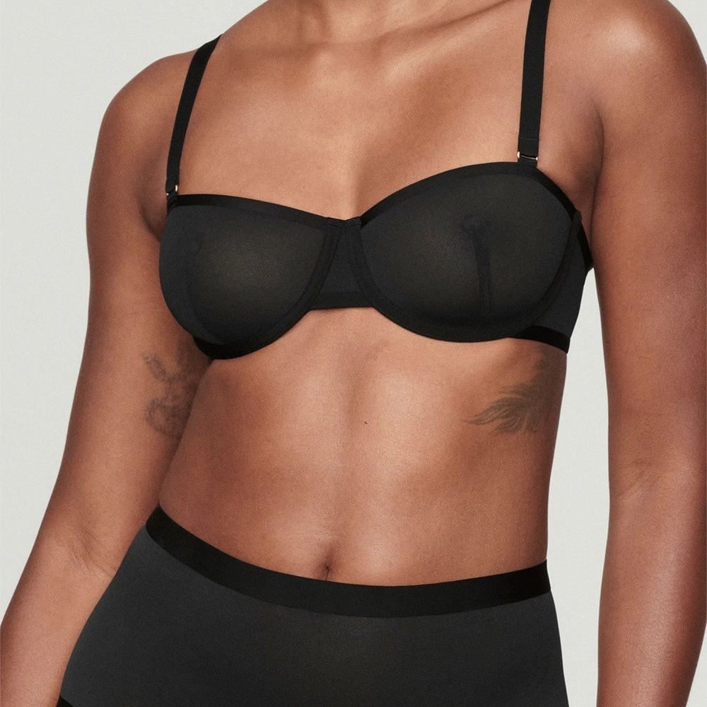 CUUP The Balconette Mesh Bra in Black